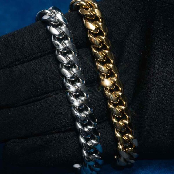 10MM Cuban Link Chain 14K White Gold - Image 4