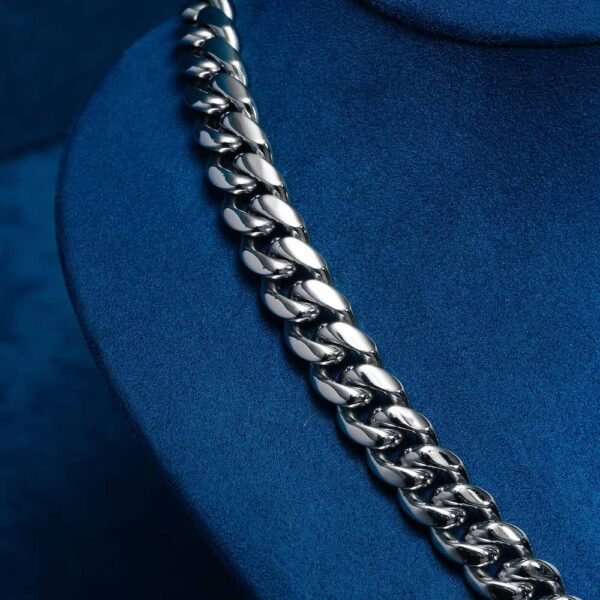 10MM Cuban Link Chain 14K White Gold - Image 6