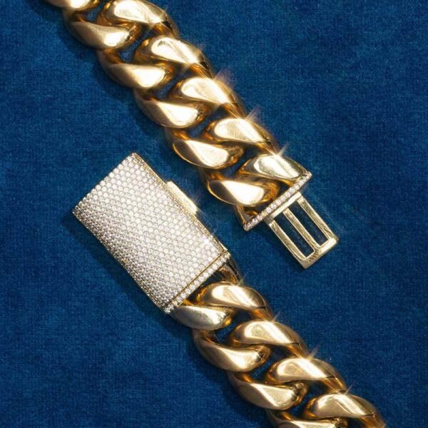 10MM Cuban Link Chain 14K Yellow Gold - Image 4