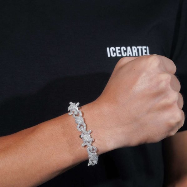 10MM Moissanite Spiked Infinity Link Bracelet 14K Gold - Image 3