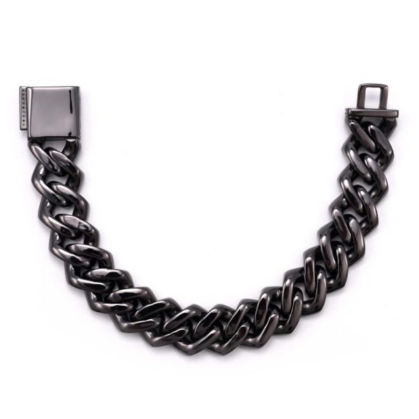 10MM Emerald Cut Black Moissanite Cuban Link Bracelet - Image 4