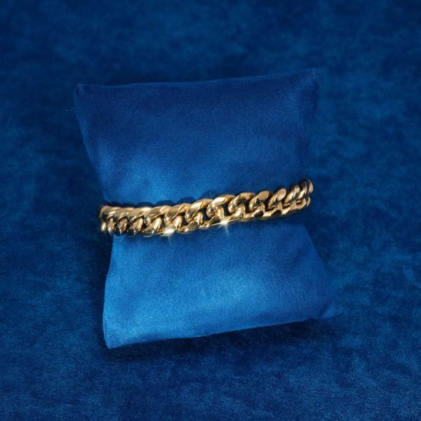 10MM Cuban Link Bracelet 14K Yellow Gold - Image 2