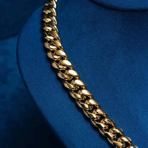 10MM Cuban Link Chain 14K Yellow Gold - Image 4