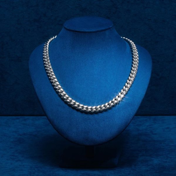 10MM Cuban Link Chain 14K White Gold - Image 7