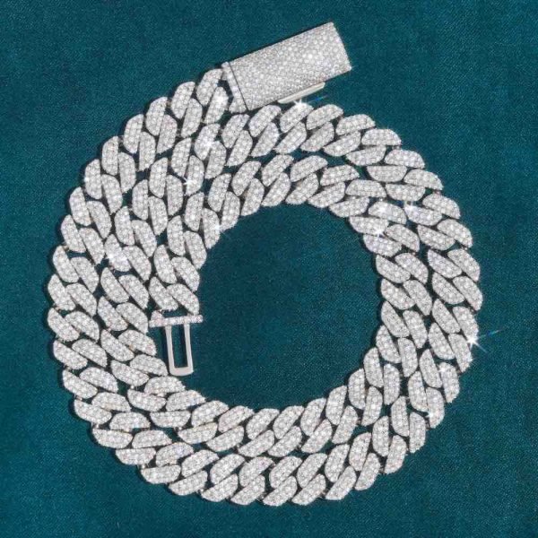 10MM Halo Set Iced Out Cuban Link Chain 14K Gold - Image 2