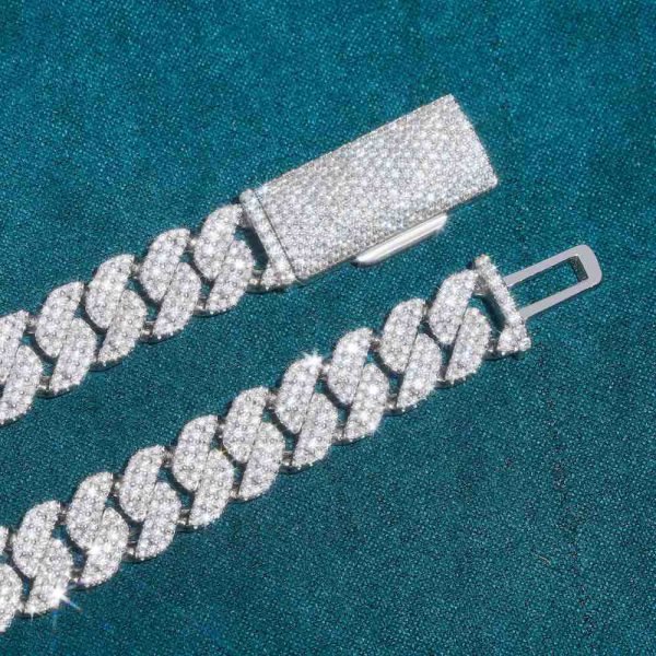10MM Halo Set Iced Out Cuban Link Chain 14K Gold - Image 4