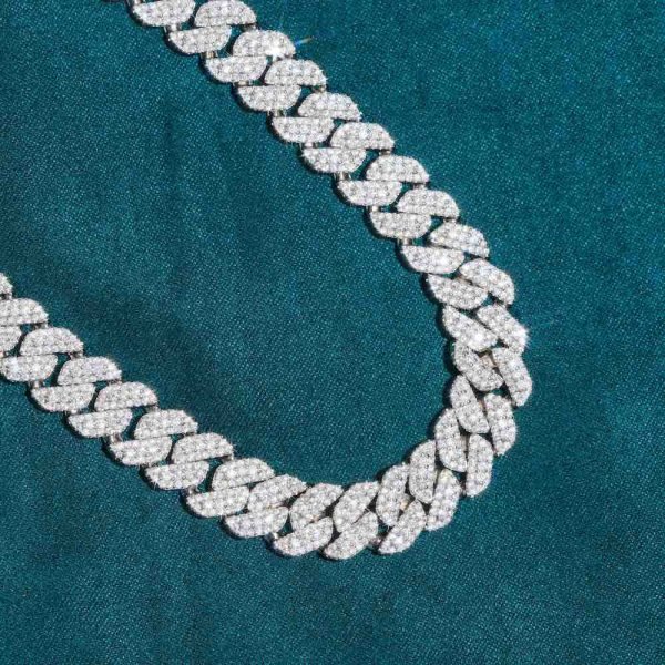 10MM Halo Set Iced Out Cuban Link Chain 14K Gold - Image 5