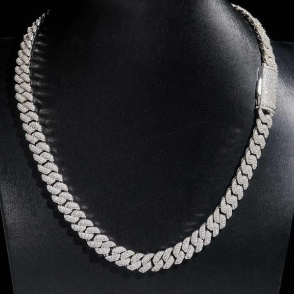 10MM Halo Set Iced Out Cuban Link Chain 14K Gold - Image 6