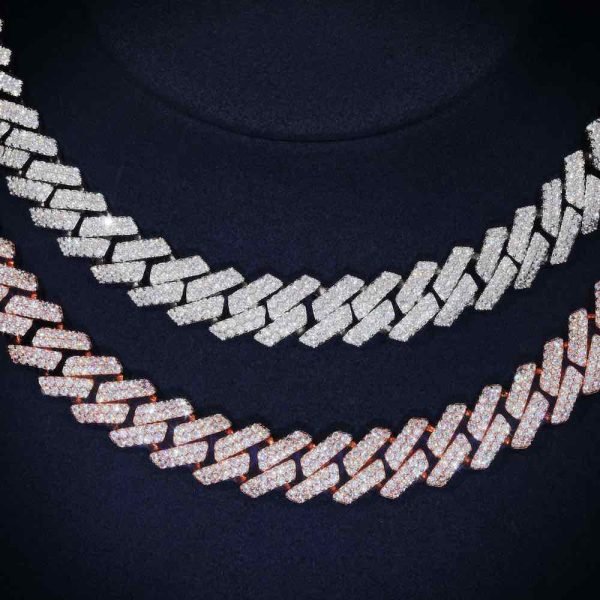 10MM Round Cut Moissanite Cuban Link Chain 14K Gold - Image 9
