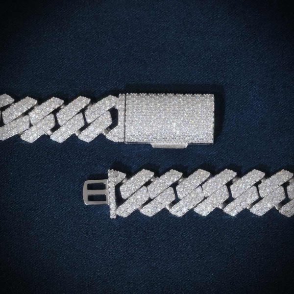 10MM Round Cut Moissanite Cuban Link Chain 14K Gold - Image 5