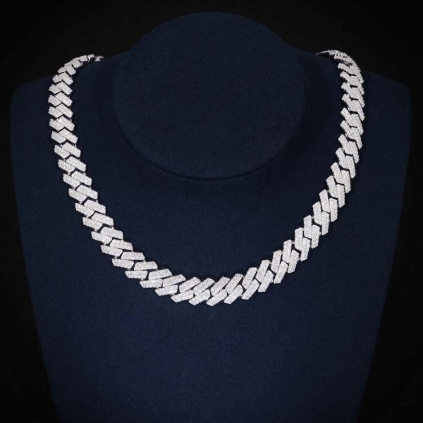 10MM Round Cut Moissanite Cuban Link Chain 14K Gold - Image 4
