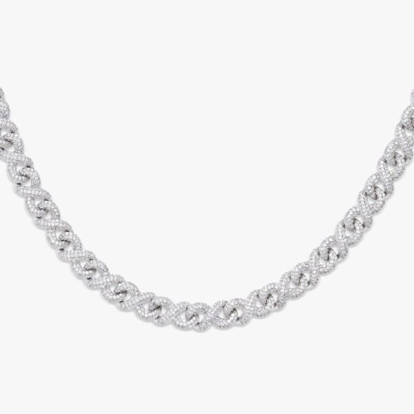 10MM Moissanite Infinity Link Chain 14K Gold - Image 2