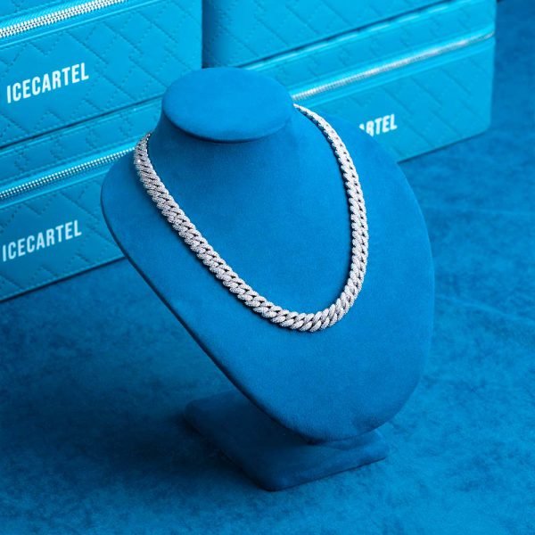 10MM Moissanite Prong Miami Cuban Link Chain 14K Gold - Image 9