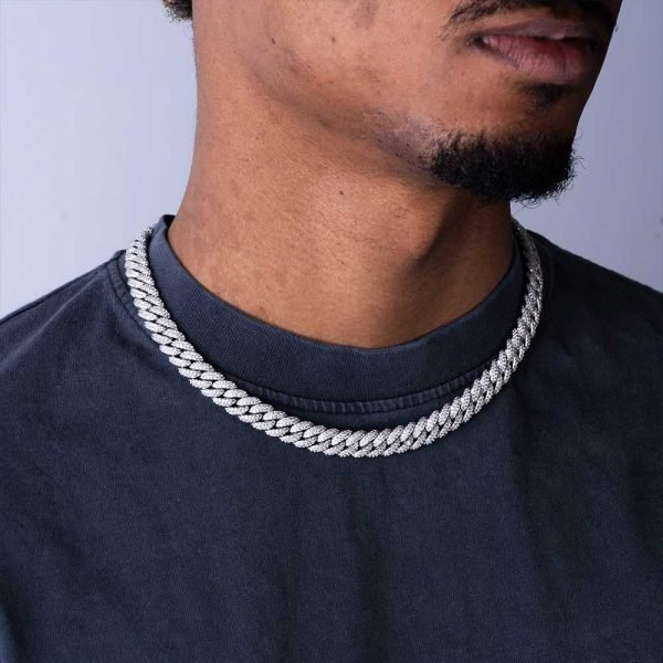 10MM Moissanite Prong Miami Cuban Link Chain 14K Gold - Image 10