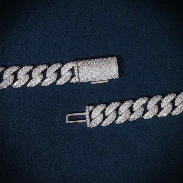 10MM Moissanite Prong Miami Cuban Link Chain 14K Gold - Image 4