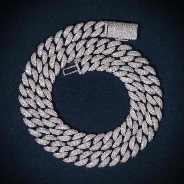 10MM Moissanite Prong Miami Cuban Link Chain 14K Gold - Image 3