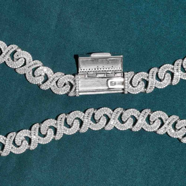 12MM Iced Out Baguette Infinity Link Chain 14K Gold - Image 4