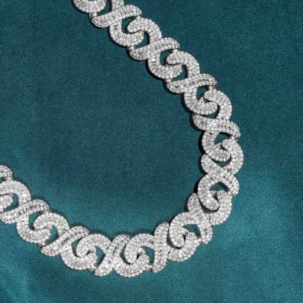 12MM Iced Out Baguette Infinity Link Chain 14K Gold - Image 5