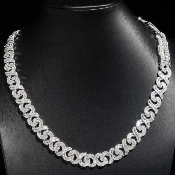 12MM Iced Out Baguette Infinity Link Chain 14K Gold - Image 3