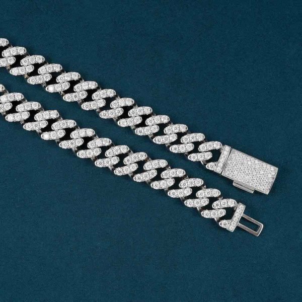 12MM Moissanite Prong Miami Cuban Link Chain 14K Gold - Image 5