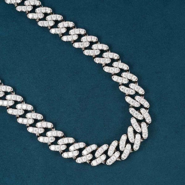 12MM Moissanite Prong Miami Cuban Link Chain 14K Gold - Image 7