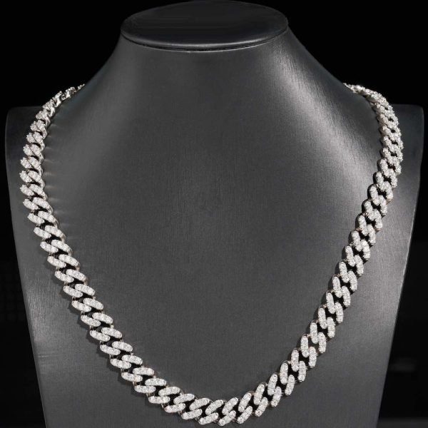 12MM Moissanite Prong Miami Cuban Link Chain 14K Gold - Image 8