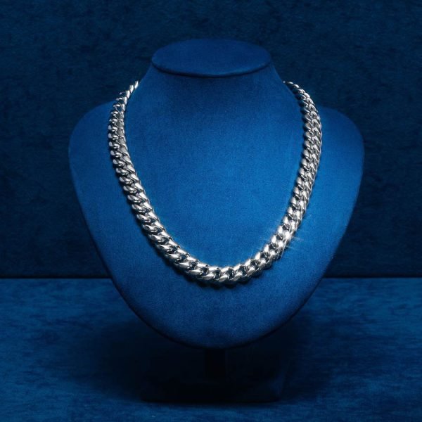 12MM Cuban Link Chain 14K White Gold - Image 2