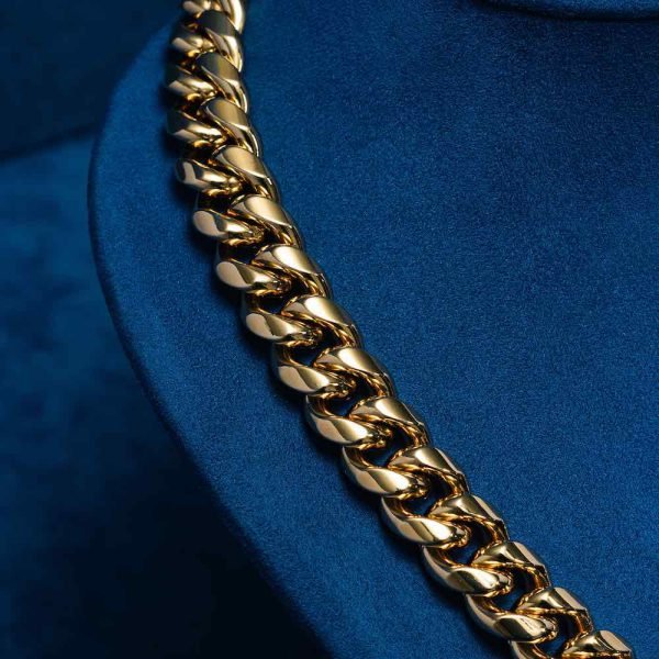 12MM Cuban Link Chain 14K Yellow Gold - Image 5