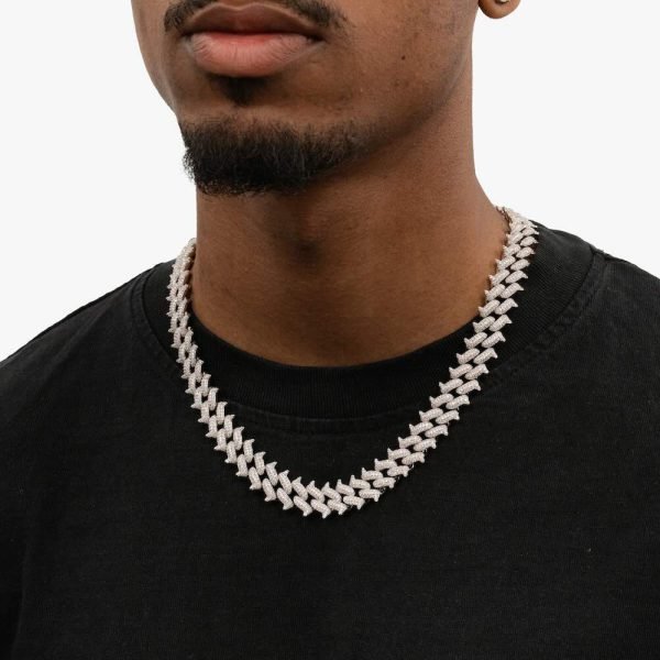12MM Iced Out Spiked Cuban Link Chain 14K Gold - Image 3