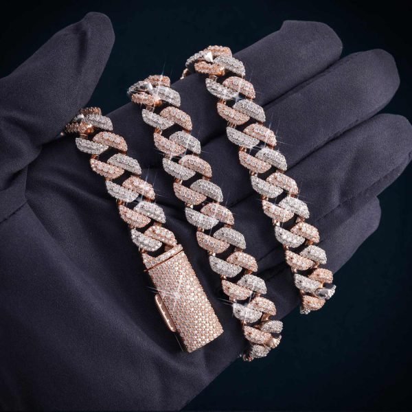 13MM Moissanite Two-Tone Miami Cuban Link Chain 14K Gold - Image 5