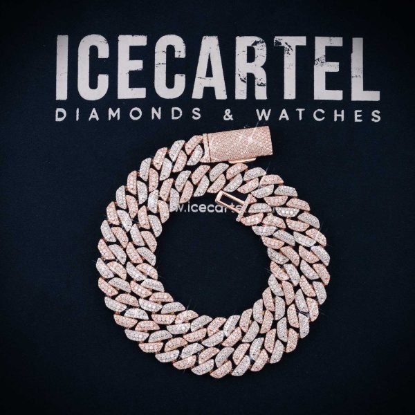 13MM Moissanite Two-Tone Miami Cuban Link Chain 14K Gold - Image 6