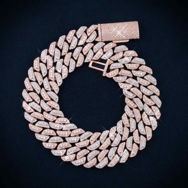13MM Moissanite Two-Tone Miami Cuban Link Chain 14K Gold - Image 2