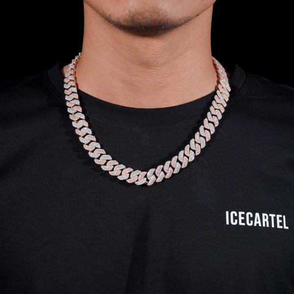 13MM Moissanite Two-Tone Miami Cuban Link Chain 14K Gold - Image 3