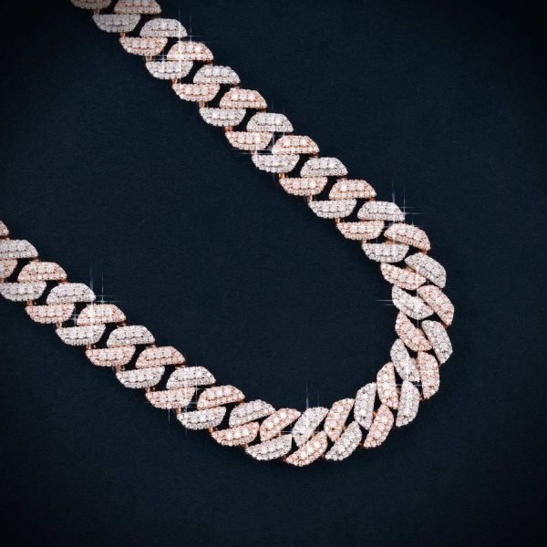 13MM Moissanite Two-Tone Miami Cuban Link Chain 14K Gold - Image 4