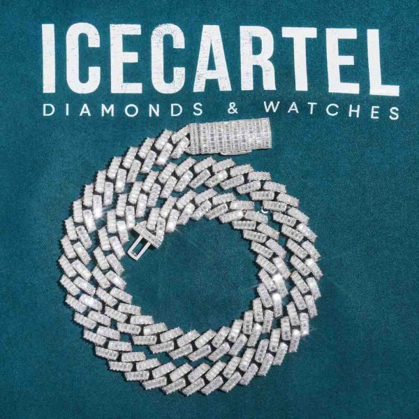 13MM Baguette Diamond Iced Out Cuban Link Chain 14K Gold - Image 4