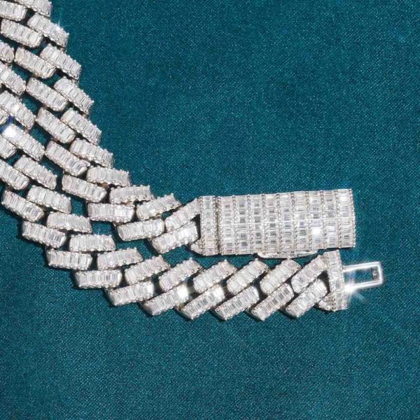 13MM Baguette Diamond Iced Out Cuban Link Chain 14K Gold - Image 5