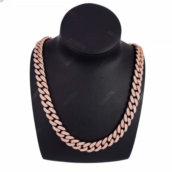 14MM 2-Row Diamond Cuban Link Chain 14K Solid Gold - Image 3