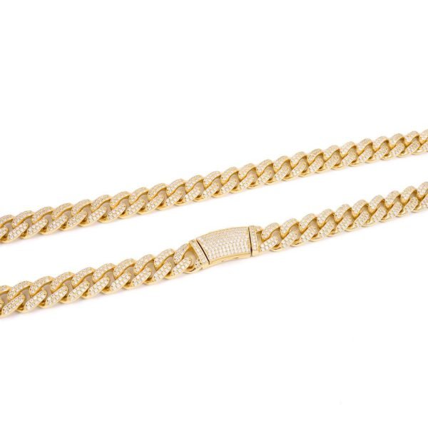 14MM 2-Row Diamond Cuban Link Chain 14K Solid Gold - Image 8