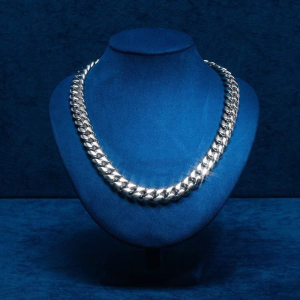 14MM Cuban Link Chain 14K White Gold - Image 2