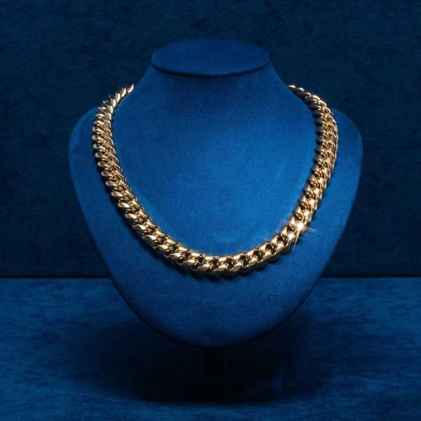 14MM Cuban Link Chain 14K Yellow Gold - Image 2