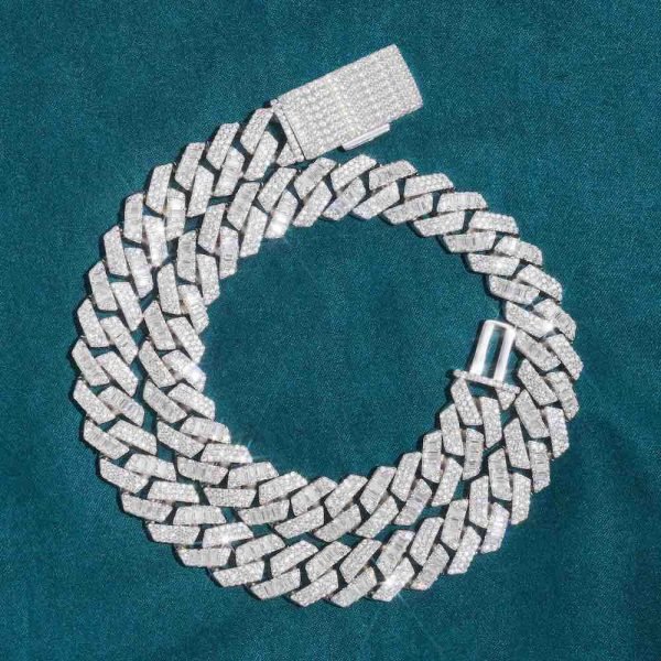 15MM Mix Cut Iced Out Cuban Link Chain 14K Gold - Image 2