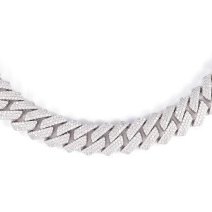 15MM 3-Row Diamond Cuban Chain 14K Solid Gold