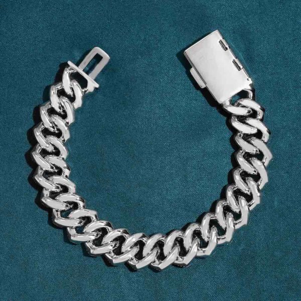 15MM 4-Row Moissanite Cuban Link Bracelet 14K Gold - Image 6