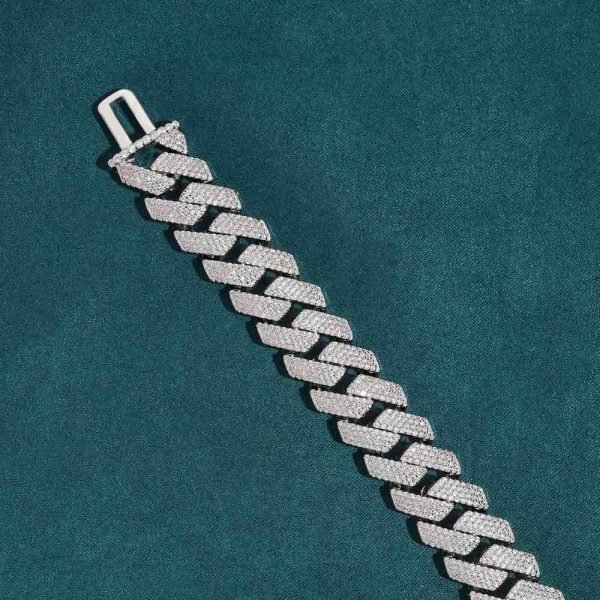 15MM 4-Row Moissanite Cuban Link Bracelet 14K Gold - Image 8