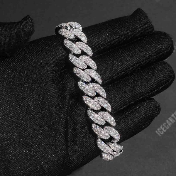2-Row Iced Out Miami Cuban Link Bracelet 14K Gold - 15MM - Image 7