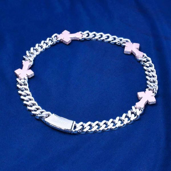 CUSTOM CLASP 15MM Moissanite Baguette Cross Miami Cuban Link Chain 14K Gold - Image 5