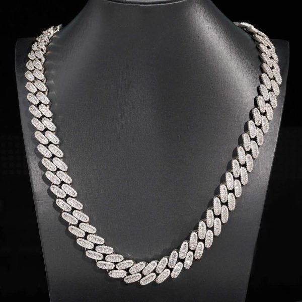 16MM Moissanite Baguette Miami Cuban Link Chain 14K Gold - Image 5