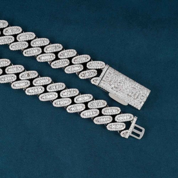 16MM Moissanite Baguette Miami Cuban Link Chain 14K Gold - Image 7