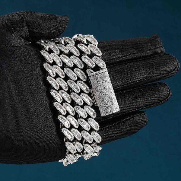 16MM Moissanite Baguette Miami Cuban Link Chain 14K Gold - Image 3
