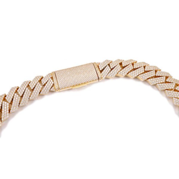 18MM 3-Row Diamond Cuban Chain 14K Solid Gold - Image 5